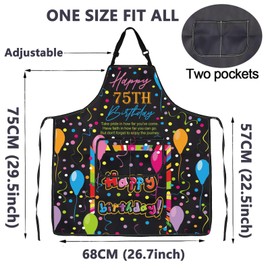 CMNIM 75th Birthday Gifts Apron for Women Men Happy 75th Birthday Apron Kitchen Cooking Chef Aprons 75 Year Old Birthday Gift, 75th Birthday, Medium