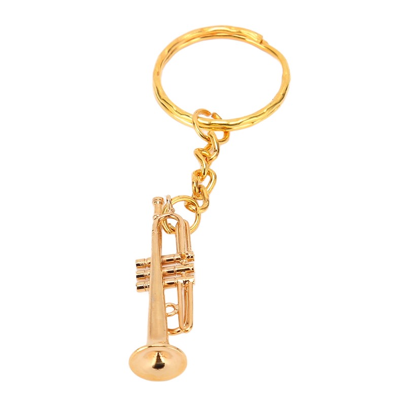 Trumpet Key Chain Pendant Metal Brass Fashionable Stylish Musical Instruments