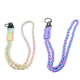Lanyard Neck Strap, 2 Pcs Paracord Lanyard, Neck Strap Lanyard, Heavy Duty Lanyard Paracord, for Keys ID Card Badge Holder Camera Phone Outdoor Activities(Multicolor)