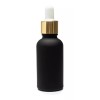 Meliars Gotero 50 Ml Frasco Negro Matizado Bulbo Dorado(10 Pzs)