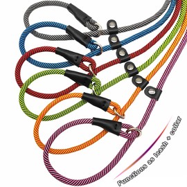 SEPXUFORE 8 FT Slip Lead Dog Leash, 1/3” Strong Rope Dog Leash, Adjustable No- Pull Small Dog Leash for Puppy, Small and Medium Pets (Green)