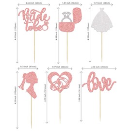 24 piezas de decoración para cupcakes de novia con purpurina de oro rosa, decoración de tartas, anillo de corazón de diamantes, palillos de magdalenas, boda, compromiso, despedida de soltera, fiesta, suministros de decoración de pasteles