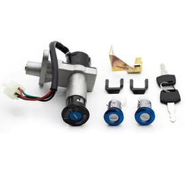 NBVLKH 4 Wire Pin Key Ignition Motorcycle Ignition Switch with 2 Key Lock Set for GY6 50 CC 150 CC