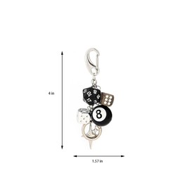 Dhdfisd 8 Ball Keychain Y2K Star Dice Billiards Keychin Lucky Magic 8 Ball Keychain Bag backpack Purse Charm (8 ball)