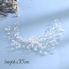Edary Bridal Crystal Wedding Hair Vine Silver Headband Pearl Wedding