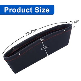 takemay 2-Pack Car Seat Gap Filler Organizer, Vegan Leather Side Crevice Storage Box Universal Fit Between Car Seat Catcher for Holds Phone, Keys, Cards, Pens, Coins and Glasses (Brown)