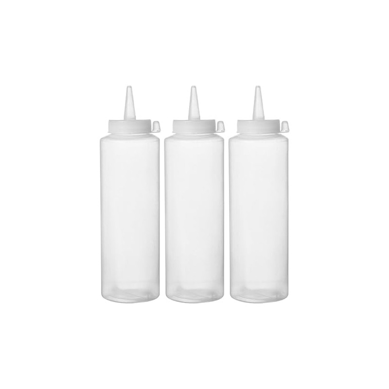 HENDI Dispenser Bottle, Quantity: 3, Easy Squeeze, for Sauces, Squeeze