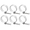 sourcing map 6Pcs Double Wire Hose Clamp, 53-60mm Adjustable Stainless