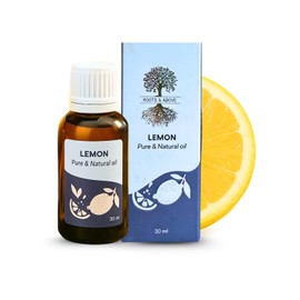 Roots & Above Pure Natural Lemon Essential Oil 1.01 oz/30ml Cold Pressed Oils for Skin, Hair, Massage, Diffusers & Candle Making