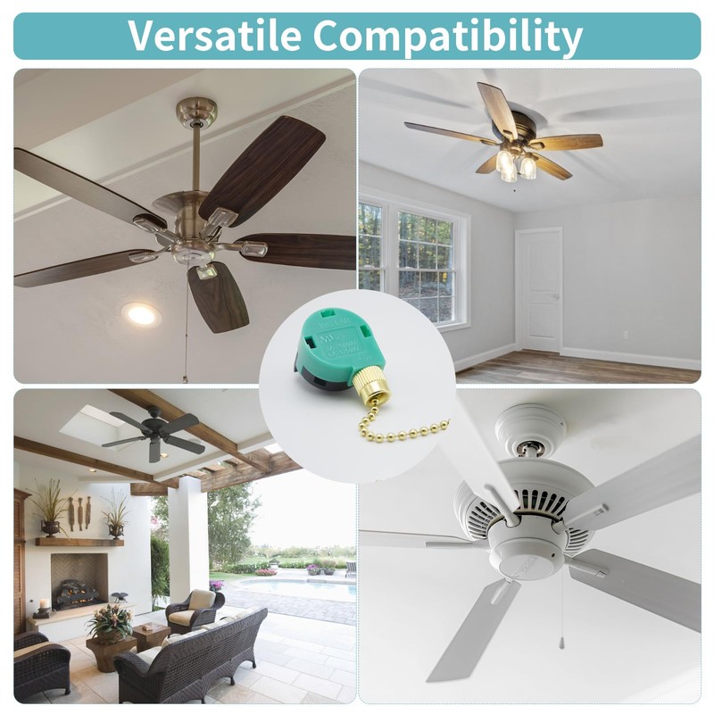 HUAXRUI Ceiling Fan Pull Chain Switch ZING Ear ZE-268S6, Ceiling