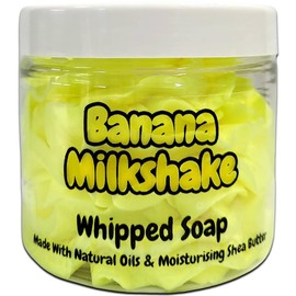 Banana Milkshake - 150g Whipped Soap - Shower Fluff - Body Wash - Vegan Friendly - Puddle of Wax - Made in the UK
