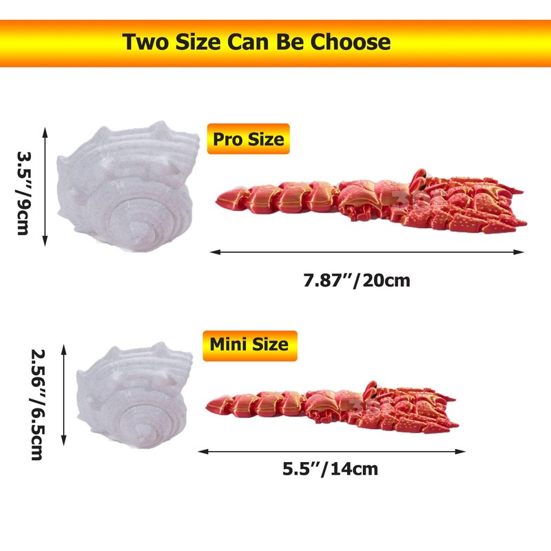 QINGMIAO 3D Printed Toys, 3D Printing Hermit Crab, Articulated Crab