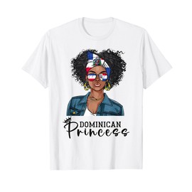 Dominican Flag Souvenirs Woman Princess Dominican Republic T-Shirt