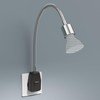 ledscom.de LESCH Socket Light / Reading Lamp Gooseneck Switch Chrome