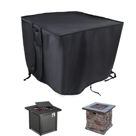 POMER Fire Pit Cover, 28inch Square Gas Firepit Covers for Propane Fire Pit Table Waterproof Outdoor Fireplace Cover - 28x28x25inch