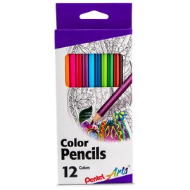 Pentel Arts Colored Pencils, Assorted Colors, Set of 12