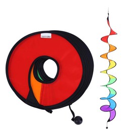 [Set of 2] Color Of The Child Activity Rainbow Wind Spinner Windmill, Collapsible Camping, Outdoor Wind Spiral Tent/Garden and Hang Safe Children's Toys Tent Tie-On Gardening Decoration Rainbow