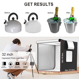 Light Box for Photography, Apoueik 32 x 32 Inch Large Lightbox with 234 LED, 3 Stepless Dimming Light Panel for Professional Shooting Tent, Upgrade Portable Photo Studio Box with 5 Color Backdrops