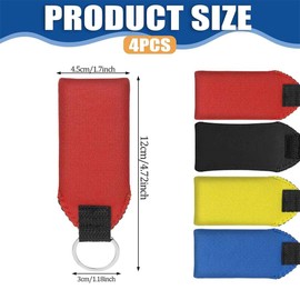 Leanockesa 4pcs Floating Foam Keychain Set Waterproof and Lightweight Neoprene Boat Key Chains for Surfboard, Kayak, Paddleboard and Water Sports Accessories, Floats on Water,4 Colors