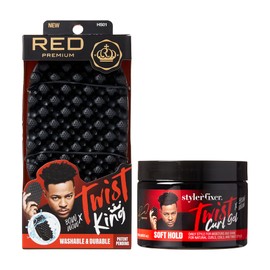 Red by Kiss Bow Wow X Twist King Luxury Twist Styler Washable and Durable Twist Brush and Twist Curl Gel (Soft Hold) Bundle