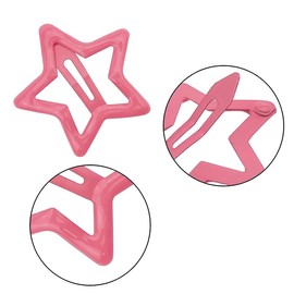 USTNIR Pack of 10 Star Pentagram Hair Clips, Metal Snap Hair Clips, Colourful Beautiful Star Hair Clips, Cute Clips, Snap Hair Clips, Hair Accessories for Baby Girls, Women