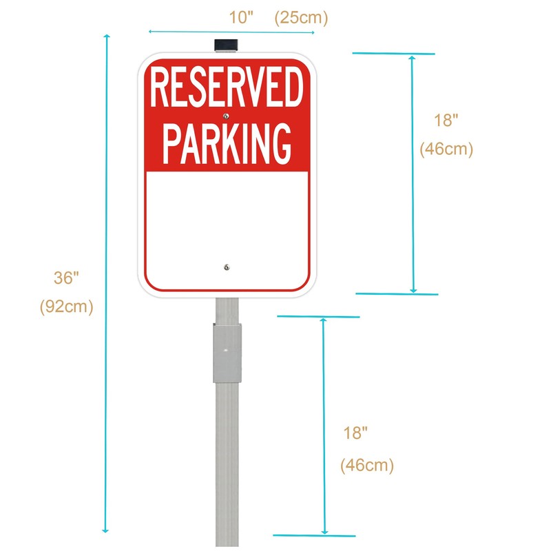 2Pack Blank Reserved Parking Sign with 36" Stakes, Write-On Sign