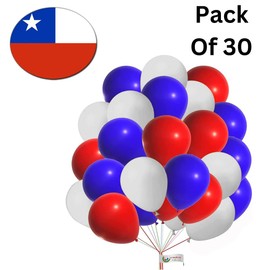10 inch Balloons Red White Blue Balloons Union Jack Royal Themed Balloons for Valentines Circus Baseball Theme Party Decoration Birthday Wedding Decor 30pcs
