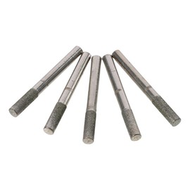 iuniq 5 pcs 2.36 Inch Exquisite Diamond Burr Bits, Silver Durable Cylinder Grinding Burr for Carving
