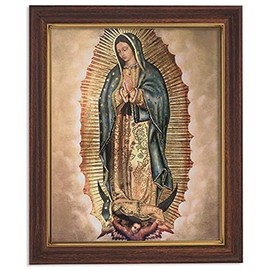 Gerffert Collection Our Lady of Guadalupe Framed Portrait Print, 13 Inch (Wood Tone Finish Frame)