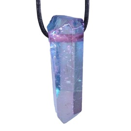 Lebensquelle Plus Rock Crystal Angel Aura Lace Pendant with Cotton Cord, Rock crystal, rock crystal