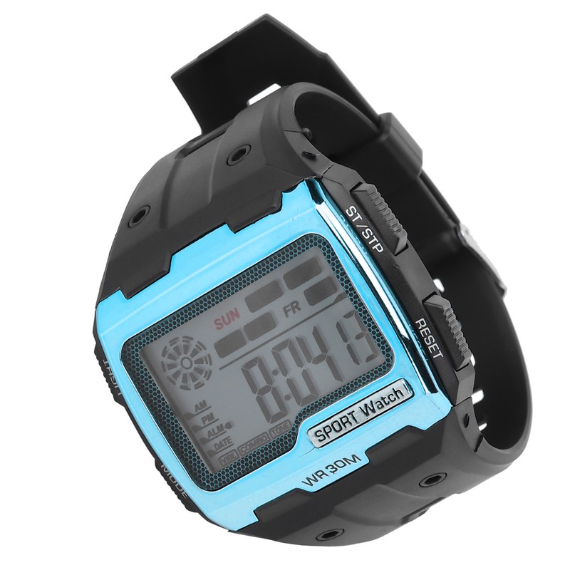 Digital Sports Watch Large Dial Night Light Waterproof Dual Time