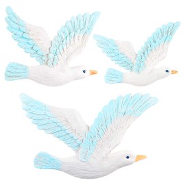 MDLUU 3 Pcs Seagull Wall Art, Seagull Wall Hanging Decor, Seagull Wall Plaques for Beach Theme Bedroom, Coastal Theme Living Room Decor