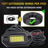 4Pods Metal Bright Pure White LED Rock Lights Kit,Per pod