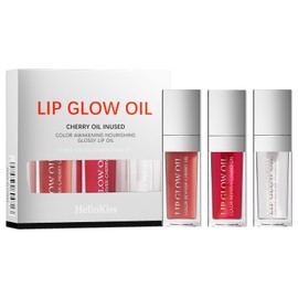 Yanqina 3Pcs Hydrating Lip Glow Oil - Moisturizing Tinted Lip Gloss Plumping Nourishing Shiny Long-Lasting Lip Stain with Cherry Seed Oil 0.27 fl.oz (Set C)