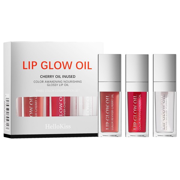 Yanqina 3Pcs Hydrating Lip Glow Oil - Moisturizing Tinted Lip