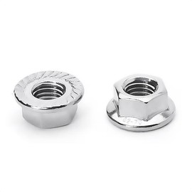 ALEOED 8 Pieces M10 x 1.25mm Serrated Flange Nut Hex Lock Nuts, Fine Thread, Stainless Steel 304