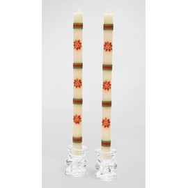 MACKENZIE-CHILDS Dinner Candles - Set of 2 (Poinsettia Dinner)