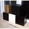 Black Faux Leather Cube Tissue Box Holder