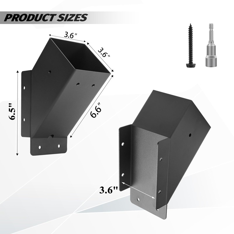 8 Pcs Pergola Brackets , 45-Degree Angle Pergola Bracket, Gazebos