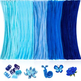 Veramz 500PCS Pipe Cleaners Craft - Blue Pipe Cleaners Craft Bulk Supplies,Chenille Stems for Kids and Adults DIY Arts Crafts Project