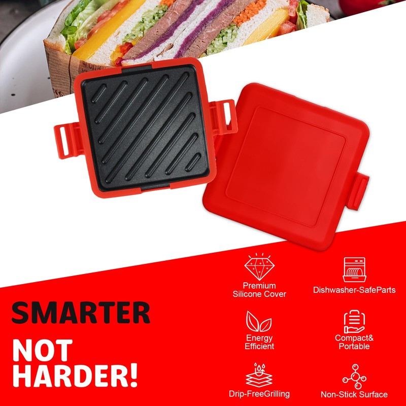 Microwave Toastie Sandwich Maker,Micro Munchy Microwave Toastie Maker, Versatile Small
