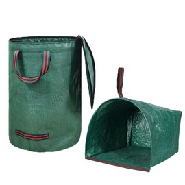 Garden Waste Sack 1-PCS 120 L with Lid Garden Bag 1 x 150 L Horizontal Garden Waste Bags Stable Robust & Foldable Leaf Bag Garden Waste Bag with Lid (2)