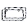 2Pcs Sgooky 3D Curly Wave Pattern License Plate Holder Chrome