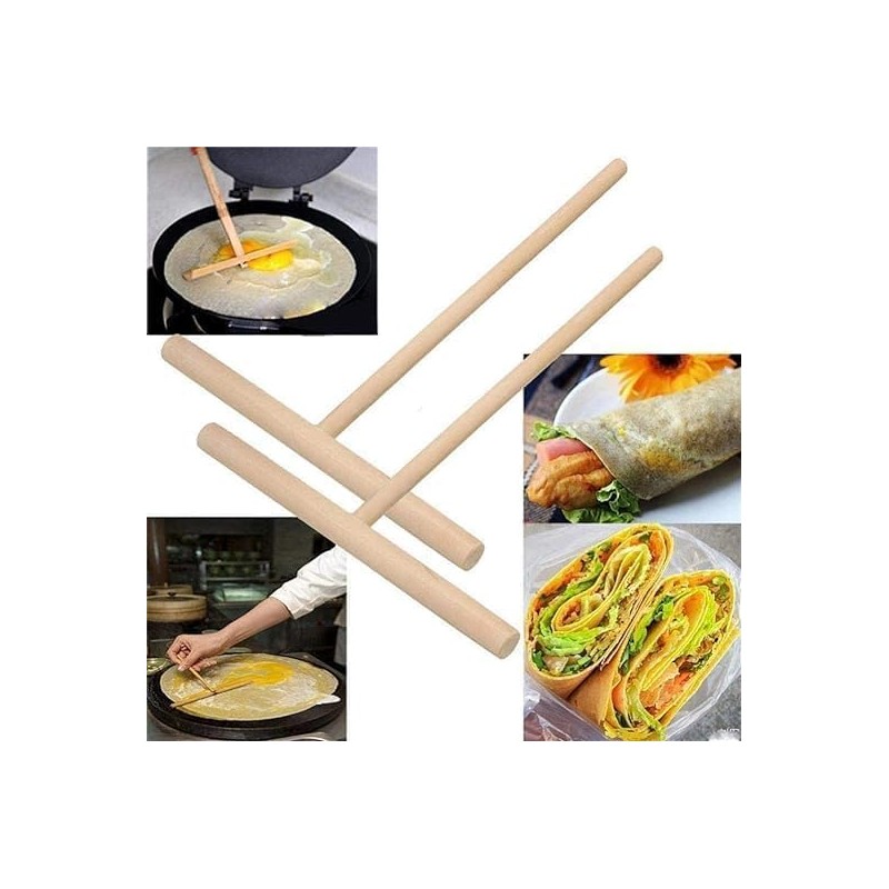 2 Pcs Wooden Crepe Maker Pancake Dough Kitchen Utensils Tools