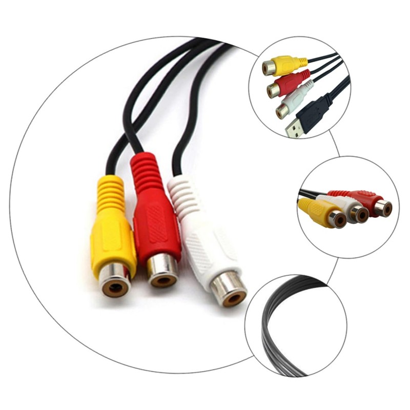 Angoily High Speed Data Transmission to 3rca Av Cable Audio