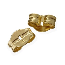 NKlaus 40483 Set of 2 x 1 Pair 333 Yellow Gold 8 Carat Gold 5.5 mm Counter Stud Earrings Pousette Ear Nut Butterfly Clasp Hole 0.75 mm, Yellow Gold