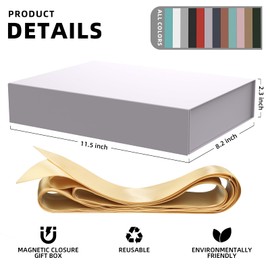 MOZRRO Gift Box 11.5 x 8.2 x 2.3 In Gift Boxes for Presents Magnetic Closure, Gift Boxes with Lids for Presents Birthday Luxury Jewelry T-shirts Gloves Scarves Books Clothes Gift Wrap