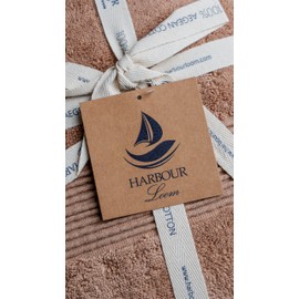 Harbourloom Boulevard Series Luxury Face Towel Set, 6-Pack of Aegean Cotton Washcloths - Soft & Absorbent 600 GSM Terry Cloth for Face, 13x13 Inches (Earth Brown)