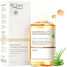 cido Gliclico 7 Solucin 240ML, cido Gliclico 7 Tonifica, Exfolia, Reduce las Marcas del Acn y los Granitos, Rejuvenece la Piel, Un Tnico Facial que...