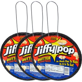 Jiffy Butter Popcorn, 3 Pack of 4.5oz Butter Flavored Popcorn, Stovetop, Campfire Pop Corn, The Hampton Popcorn Company
